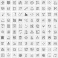 100 bedrijf pictogrammen voor web en afdrukken materiaal vector