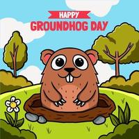 groundhog dag met leeg tekst concept kunst vector