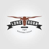 gemakkelijk Longhorn logo icoon vector ontwerp illustratie van western Texas