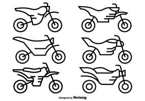 Vector Pictogrammen Van Motocross Motorfietsen