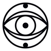 mysterie oog icoon, schets stijl vector
