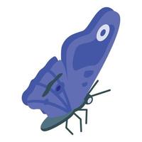 blauw vlinder icoon, isometrische stijl vector