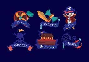 Pirate Banner Dark Blue Vector