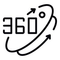 360 vr cirkel icoon, schets stijl vector
