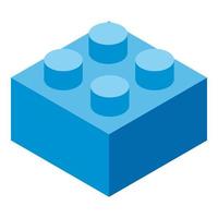 Lego kubus stuk icoon, isometrische stijl vector