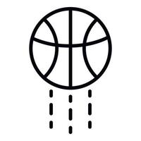 basketbal bal springen icoon, schets stijl vector