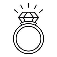 bruiloft ring icoon, schets stijl vector