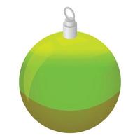 groen Kerstmis boom bal icoon, isometrische stijl vector