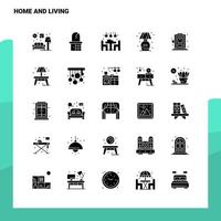 25 huis en leven icoon reeks solide glyph icoon vector illustratie sjabloon voor web en mobiel ideeën voor bedrijf bedrijf