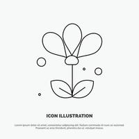 bloem bloemen natuur voorjaar lijn icoon vector