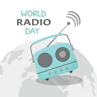 13 februari wereld radio dag vector illustratie