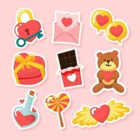 schattig Valentijn stickers verzameling vector