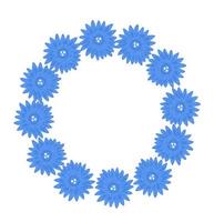 blauw bloem kader vector