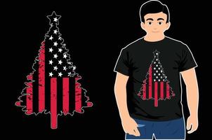 Kerstmis ontwerp. Verenigde Staten van Amerika vlag Kerstmis t-shirt. Amerikaans vlag Kerstmis shirt. vector