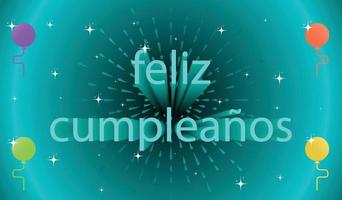 gelukkig verjaardag in Spaans, feliz cumpleanos illustratie met snel tekst voor groet of uitnodiging kaarten Sjablonen. vector