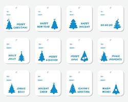 reeks van decoratief vrolijk Kerstmis geschenk labels. vector