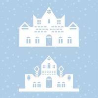 Kerstmis huis silhouet, laser besnoeiing ontwerp vector