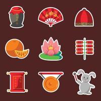 Chinese nieuw jaar 2023 sticker reeks vector