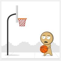 basketbal speler gooit de bal in de ring vector