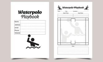 waterpolo Speelboek kdp interieur ontwerp. afdrukbare logboek vector