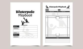 waterpolo Speelboek kdp interieur ontwerp. afdrukbare logboek vector