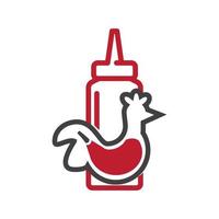 snel voedsel gebakken kip logo ontwerp vector illustratie