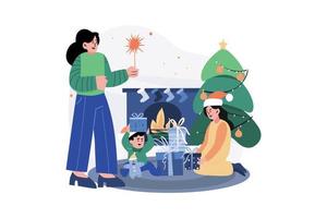 vrolijk Kerstmis illustratie concept. een vlak illustratie geïsoleerd Aan wit achtergrond vector