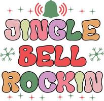 rinkelen klok rocken Kerstmis citaat retro typografie ontwerp vector