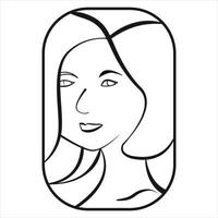 lijn kunst logo vrouwelijk wijnoogst vector
