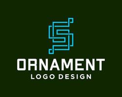 s brief meetkundig ornament logo ontwerp. vector