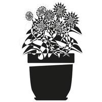 bloemen in pot in schets stijl. bloem bed voor de venster. vector illustratie geïsoleerd Aan wit achtergrond.