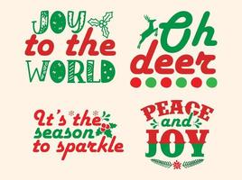 Kerstmis SVG t-shirt ontwerp set, Kerstmis citaat ontwerp, retro t-shirt ontwerp, vrolijk Kerstmis t-shirt vector