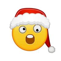 Kerstmis grijnzend gezicht met een groot en een klein oog groot grootte van geel emoji glimlach vector