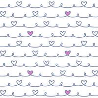 hand- tekening abstract lijn kunst met liefde harten naadloos vector illustratie patroon achtergrond. ontwerp voor gebruik backdrop allemaal over- textiel kleding stof afdrukken omhulsel papier en anderen.