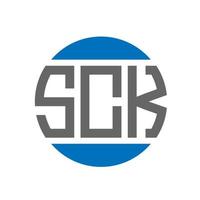 sck brief logo ontwerp Aan wit achtergrond. sck creatief initialen cirkel logo concept. sck brief ontwerp. vector