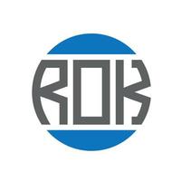 rok brief logo ontwerp Aan wit achtergrond. rok creatief initialen cirkel logo concept. rok brief ontwerp. vector