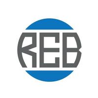 reb brief logo ontwerp Aan wit achtergrond. reb creatief initialen cirkel logo concept. reb brief ontwerp. vector