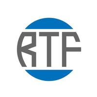 rtf brief logo ontwerp Aan wit achtergrond. rtf creatief initialen cirkel logo concept. rtf brief ontwerp. vector