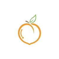 reeks van perzik fruit logo vector icoon concept illustratie