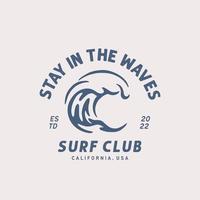 Golf logo ontwerp sjabloon voor surfen club, surfen winkel, surfen koopwaar vector