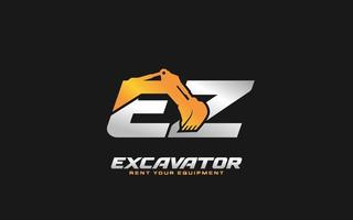 ez logo graafmachine voor bouw bedrijf. zwaar uitrusting sjabloon vector illustratie voor uw merk.