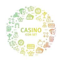 casino ronde ontwerp sjabloon dun lijn icoon concept. vector