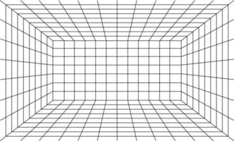 perspectief rooster zwart dun lijn. vector