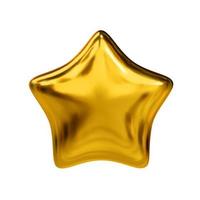realistisch 3d geel glanzend ster. klant beoordeling terugkoppeling concept en prestatie voor spel. vector illustratie