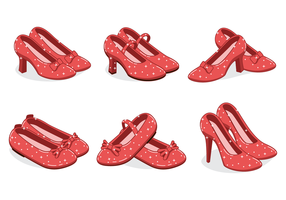 Ruby Slippers Vector Met Sparkly Effect