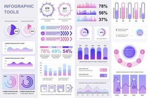 bundel van ui, ux, kit infographic elementen vector