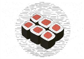 Vrije Hand Getekende Vector Sushi Illustratie