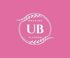 ub initialen brief bruiloft monogram logos verzameling, hand- getrokken modern minimalistisch en bloemen Sjablonen voor uitnodiging kaarten, opslaan de datum, elegant identiteit voor restaurant, boetiek, cafe in vector