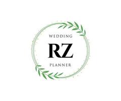 rz initialen brief bruiloft monogram logos verzameling, hand- getrokken modern minimalistisch en bloemen Sjablonen voor uitnodiging kaarten, opslaan de datum, elegant identiteit voor restaurant, boetiek, cafe in vector