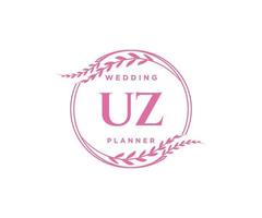 uz initialen brief bruiloft monogram logos verzameling, hand- getrokken modern minimalistisch en bloemen Sjablonen voor uitnodiging kaarten, opslaan de datum, elegant identiteit voor restaurant, boetiek, cafe in vector